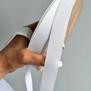 Лента репс Ding Xin 2.5 см * 90 м - #1114 Белый. Photo 3